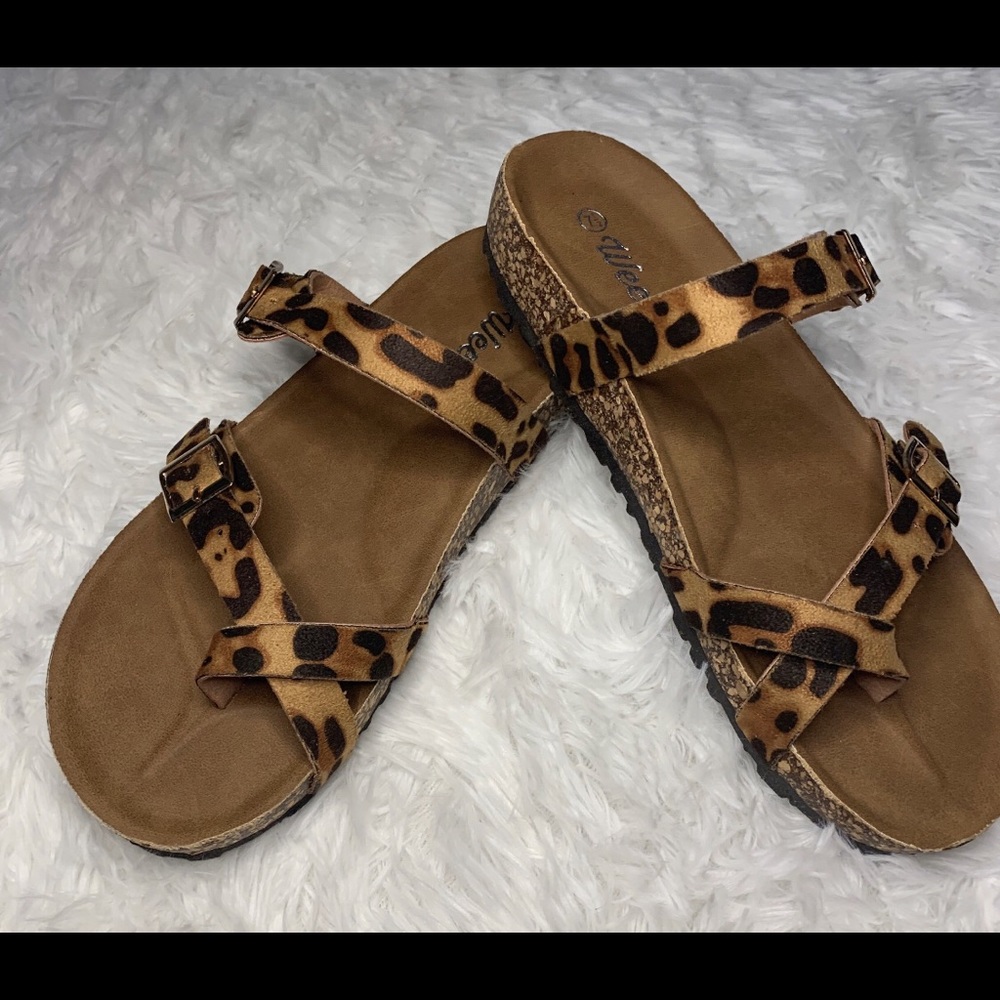 Leopard SANDALS - Loop Toe - Slip on Summer Shoes